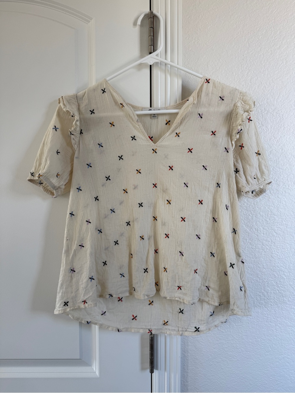 Madewell embroidered gazebo cotton top size Xs